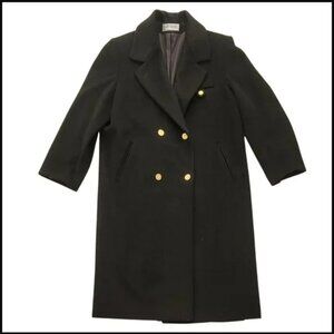 Forecaster Double Breasted Coat Wool Long Black & Gold Buttons - Women's sz 4
